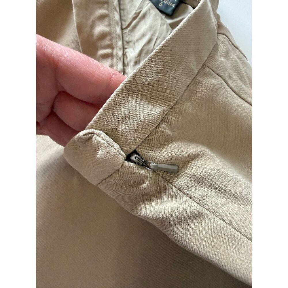 Banana Republic Y2K Khaki 100% Silk Short Mini Skirt Academia Preppy Casual Sz 6 - Picture 11 of 14